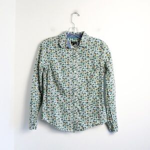 Talbots women's shirt ditsy floral print Liberty mushrooms fairycore 4 Small